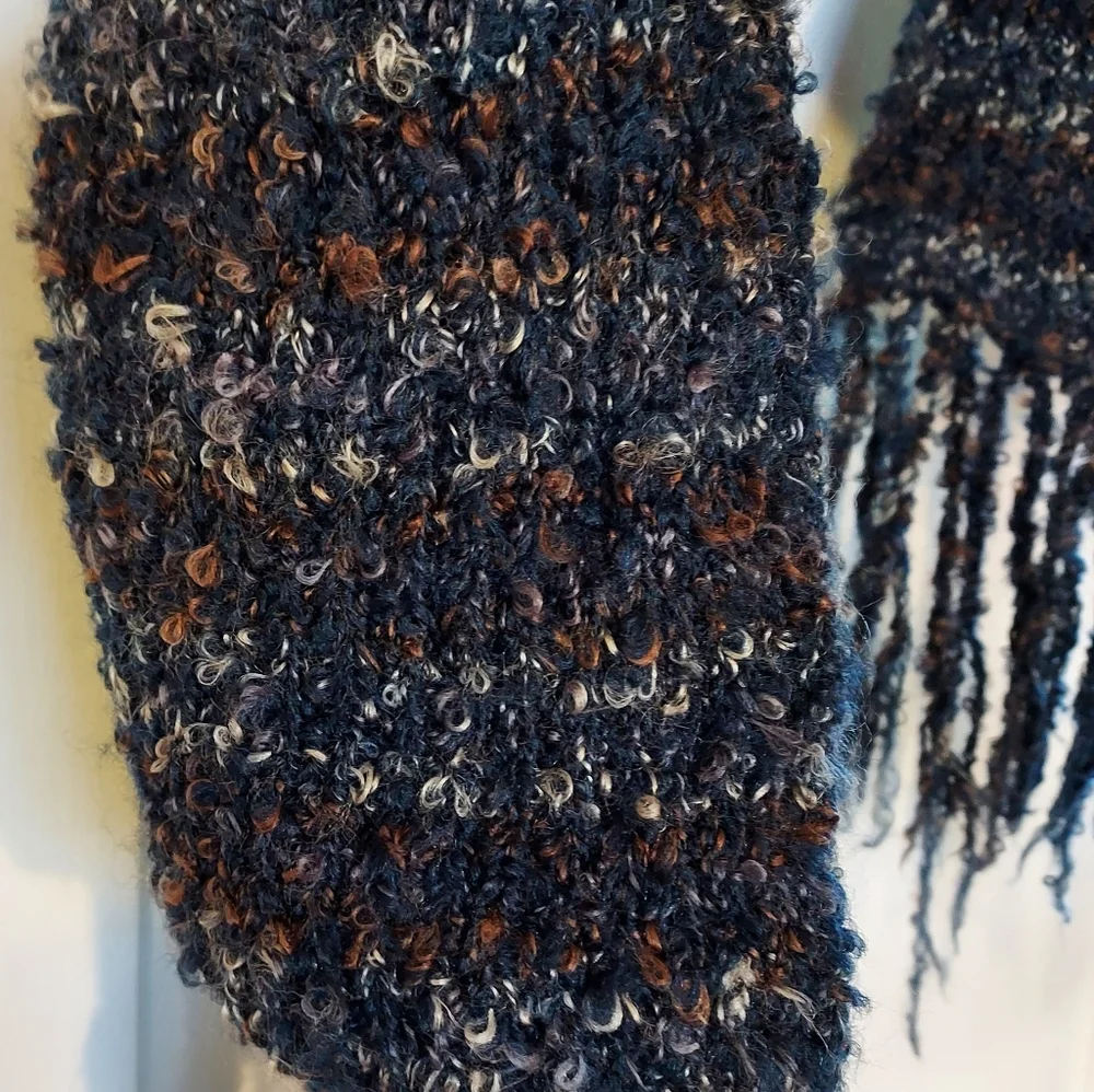 Chunky Oversized Neutral Long Knit Pocket Scarf 70